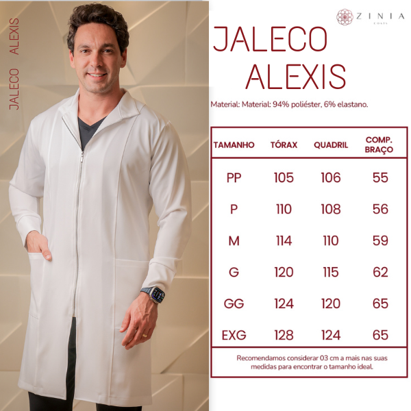 Tabela de medidas Alexis 